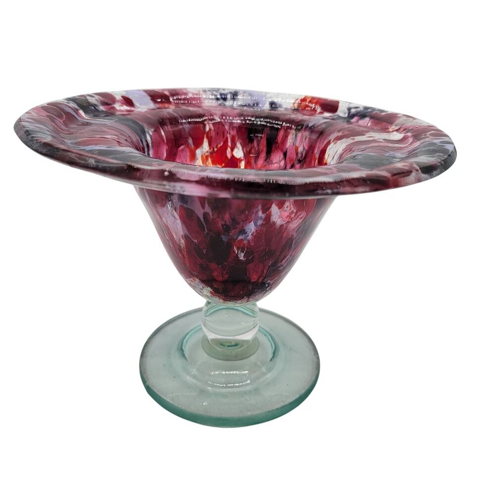 Domsky Glass Compote Signed 2013